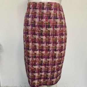 Escada Multi Color Pink Tweed Skirt Size 38